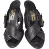 Salvatore Ferragamo Black Leather Mule - Sandals - 