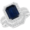 Sapphire Wedding Ring Set - Rings - $4,099.00 