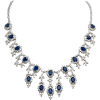 Sapphire Diamond Drop Necklace 1990s - Naszyjniki - 