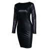 Sarin Mathews Women Faux Leather Bodycon Pencil Party Midi Clubwear Dress - Dresses - $14.88 