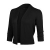 Sarin Mathews Womens Classic 3/4 Sleeve Open Front Cropped Cardigans Sweater - Shirts - $19.99 