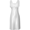 Satin Chiffon Prom Dress Holiday Formal Gown Bridesmaid Crystals Knee-Length Junior Plus Size White - Haljine - $44.99  ~ 38.64€