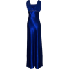 Satin Chiffon Prom Dress Holiday Formal Gown Crystals Full Length Junior Plus Size Royal-Blue - Dresses - $69.99 