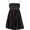 Satin Crystal Babydoll Bubble Mini Dress Prom Bridesmaid Holiday Formal Gown Black - Dresses - $29.99 