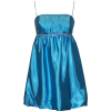 Satin Crystal Babydoll Bubble Mini Dress Prom Bridesmaid Holiday Formal Gown Teal - Dresses - $29.99 