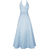 Satin Halter Dress Crystal Pin Prom Holiday Gown Formal Bridesmaid Ice-Blue - 连衣裙 - $69.99  ~ ¥468.96