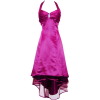 Satin Halter Dress Tulle Mini Train Prom Bridesmaid Holiday Formal Gown Junior Plus Size Fuchsia - Kleider - $69.99  ~ 60.11€