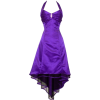 Satin Halter Dress Tulle Mini Train Prom Bridesmaid Holiday Formal Gown Junior Plus Size Purple - Dresses - $69.99  ~ £53.19