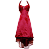 Satin Halter Dress Tulle Mini Train Prom Bridesmaid Holiday Formal Gown Junior Plus Size Red - Dresses - $69.99 