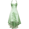 Satin Halter Dress Tulle Mini Train Prom Bridesmaid Holiday Formal Gown Junior Plus Size Sage - Dresses - $69.99 