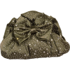 Satin Rhinestone Clutch Bag Evening Purse With Bow Olive - Clutch bags - $34.99  ~ £26.59