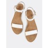 Scalloped Trim Flat Sandals WHITE - サンダル - $17.00  ~ ¥1,913