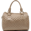 Scarleton Quilted Patent Faux Leather Satchel H1064 Beige - Hand bag - $29.99 