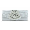 Scarleton Satin Clutch With Beads And Crystals H3012 Off white - Clutch bags - $14.99  ~ £11.39