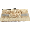Scarleton Satin Clutch with Rhinestones and Roses H3064 Gold - Clutch bags - $14.99 