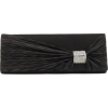 Scarleton Satin Flap Clutch With Crystals H3020 Black - Clutch bags - $14.99 
