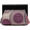 Scarleton Wood Framed Embroidered Clutch H3002 Purple - Clutch bags - $19.99 