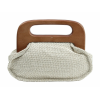 Scarleton Wood Framed Linen Clutch H3036 Off white - Clutch bags - $19.99 