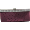 Scarleton Woven Satin Clutch with Crystals H3060 Purple - Clutch bags - $14.99 