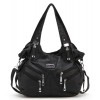 Scarleton Front Zippers Washed Shoulder Bag H1476 - Hand bag - $22.99  ~ £17.47