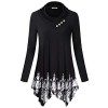 SeSe Code Women's Cowl Neck Long Sleeve Asymmetric Boho Floral Tunic Blouse(FBA) - Shirts - $49.88 