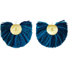 Sea Blue Hand Fan Earrings - Kolczyki - 