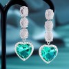 Sea Green dressy heart earrings - Earrings - 