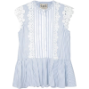 Sea floral lace striped blouse - Camisas sem manga - 