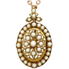 Seed Pearl Gold Pendant brooch 1870s - Other jewelry - 