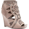 Sergio Rossi Laser-Cut Wedge Bootie  - Cunhas - 