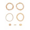 Set of 4 Beaded Metallic Stretch Bracelets and Rings - Bracelets - $6.99  ~ £5.31