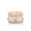 Set of 5 Rhinestone and Faux Pearl Stretch Bracelets - ブレスレット - $6.99  ~ ¥787