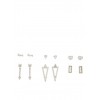 Set of 6 Metallic Rhinestone Stud Earrings - Naušnice - $4.99  ~ 4.29€
