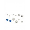 Set of 6 Metallic Rhinestone Stud Earrings - Aretes - $5.99  ~ 5.14€