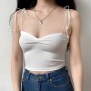 Sexy Adjustable Lace V-neck Camisole Sleeveless Solid Top - Shirts - $19.99  ~ £15.19