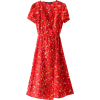 Sexy V-Neck Cherry Long Floral Dress - Dresses - $25.99 