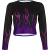Sexy flame print bottoming shirt casual - Shirts - $25.99 