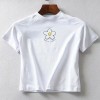 Sexy round neck flower print short-sleev - Shirts - $19.99 