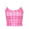 Sexy slim bow check camisole - Shirts - $17.99 