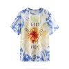 SheIn Women's Casual Round Neck Loose Graphic Print Tie Dye Tee T-shirt - Skirts - $28.99  ~ £22.03
