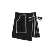 SheIn Women's Contrast A-Line Bow Tie Mini Skirt With Pocket - Skirts - $35.99 