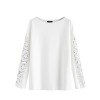 SheIn Women's Loose Boat Neck Drop Shoulder Hollow Out Long Sleeve Top Blouse - Röcke - $25.99  ~ 22.32€