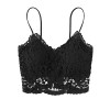 SheIn Women's Casual Lace Crochet Spaghetti Strap Zip Up Cami Crop Top Camisole - Underwear - $15.99 