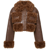 Shearling Brown Jacket cropped faux - Chaquetas - 