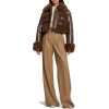 Shearling Brown Jacket cropped faux - Chaquetas - 