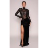 Sheer top velvet bottom dress - Dresses - 