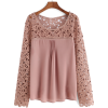 Shein Rose Pink Lace Blouse - Camisa - longa - $17.99  ~ 15.45€