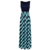 Sherosa Women Boho Chevron Striped Print Summer Sleeveless Tank Long Maxi Party Dress - Dresses - $8.99 
