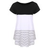 Sherosa Women's Casual Color Block Lace Inset Short Sleeve T Shirt Tunic Tops … - Shirts - $16.19  ~ £12.30