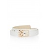 Shimmer Faux Leather Skinny Belt with Heart Buckle - Paski - $3.99  ~ 3.43€